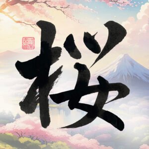 Sakura - “樱”  — Zen Minimalist Calligraphy Art | Symbol of Impermanence and Beauty